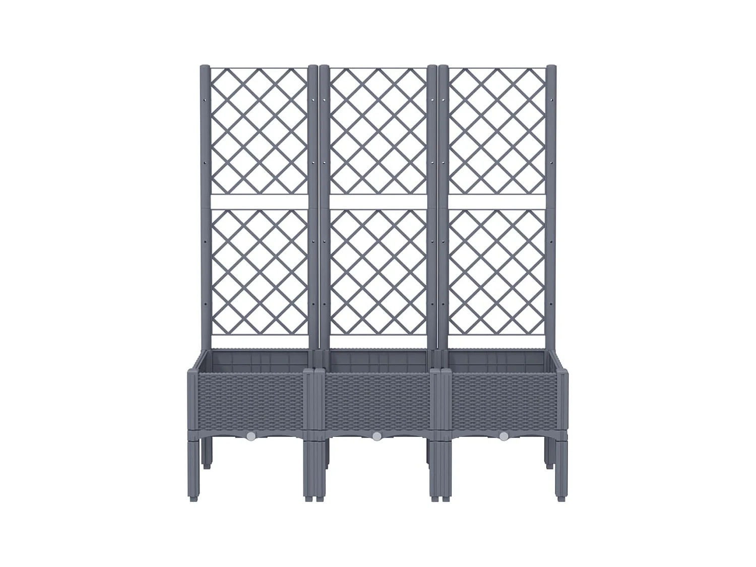 Jardinière bac lit surélevé grise 120 x 40 x 142 cm 02_0038239