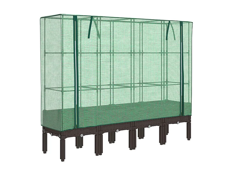 Jardinière bac lit surélevé marron 160 x 40 x 140 cm 02_0038757