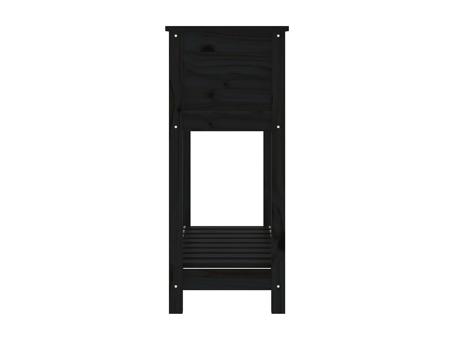 Vassoio per fioriera aiuola rialzata piante fiori terrazza giardino con ripiano 82,5 x 34,5 x 81 cm legno massello di pino nero 02_0038401