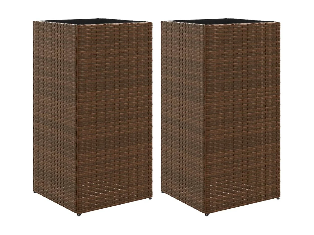 Jardinière bac lit surélevé résine marron 40 x 40 x 80 cm 02_0038967