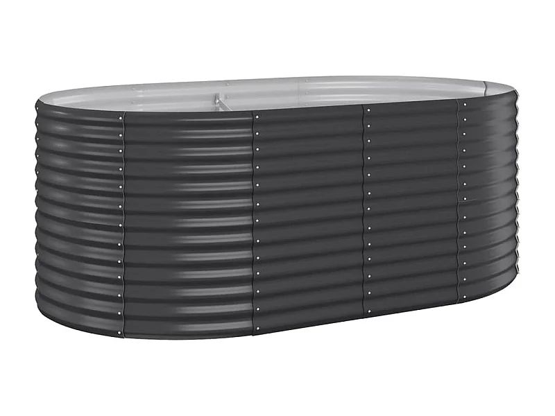 Macetero bancal elevado plantas flores terraza jardín jardín acero revestido de polvo antracita 02_0039494