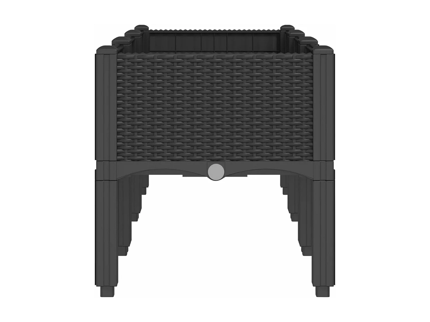 Macetero bancal elevado plantas flores terraza jardín con pies 120 x 40 x 42 cm PP negro 02_0038152