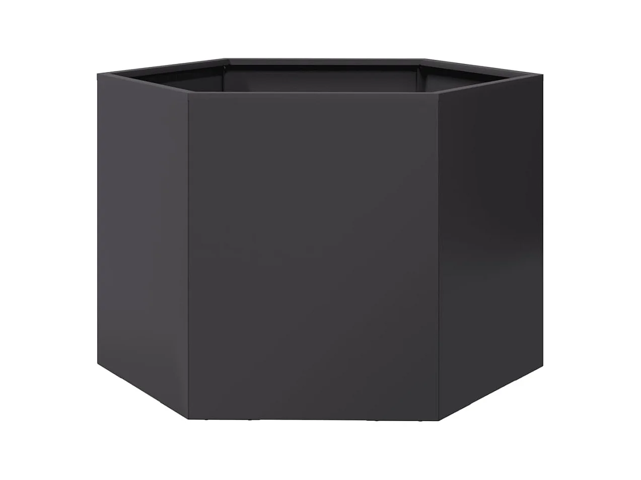 Bandeja para plantador canteiro elevado plantas flores terraço jardim hexágono 69 x 60 x 45 cm aço preto 02_0038650