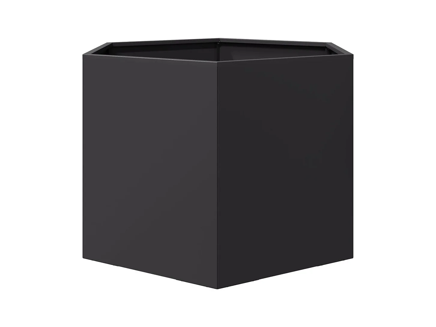 Bandeja para plantador canteiro elevado plantas flores terraço jardim hexágono 69 x 60 x 45 cm aço preto 02_0038650