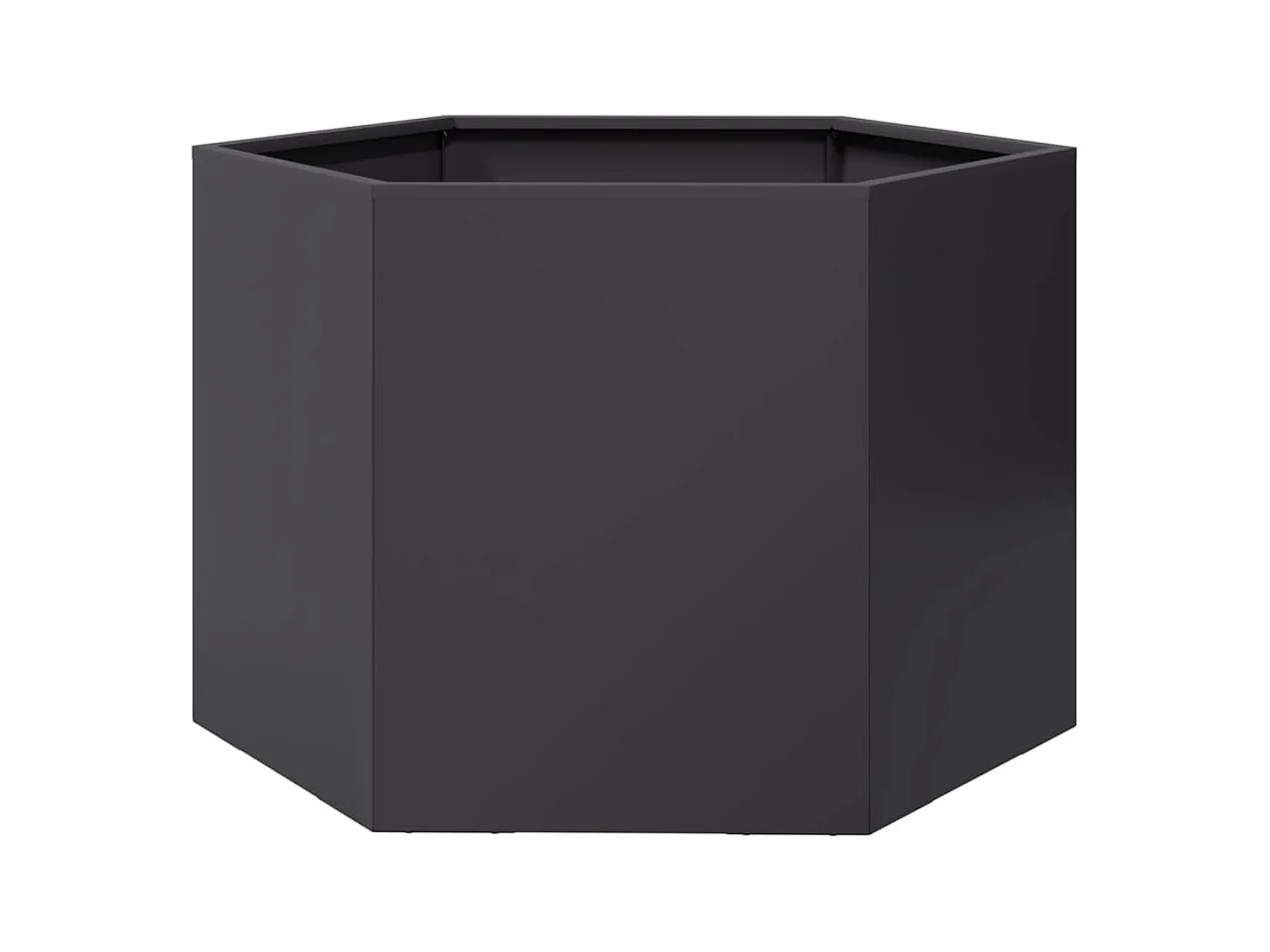 Bandeja para plantador canteiro elevado plantas flores terraço jardim hexágono 69 x 60 x 45 cm aço preto 02_0038650