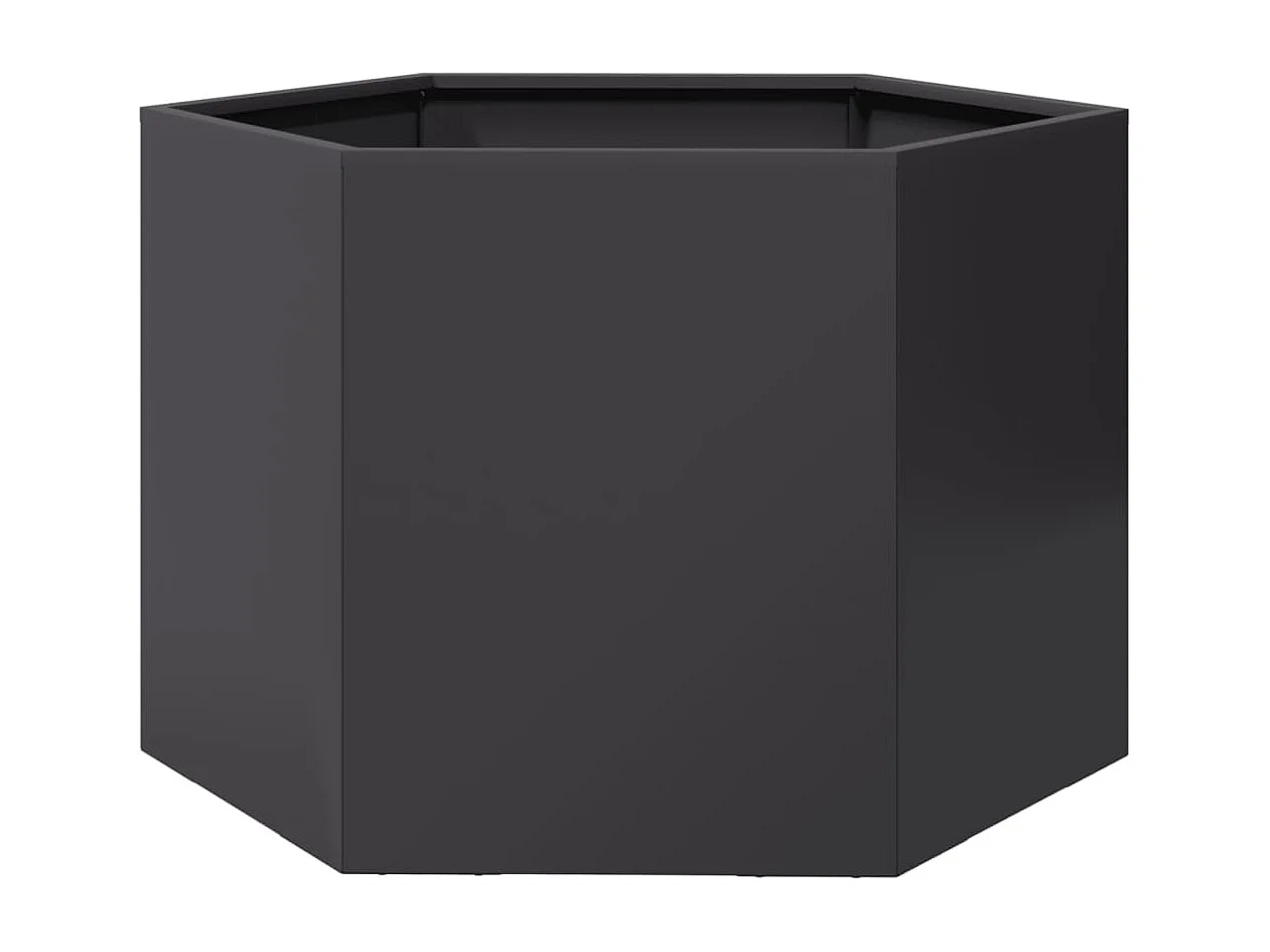 Bandeja para plantador canteiro elevado plantas flores terraço jardim hexágono 69 x 60 x 45 cm aço preto 02_0038650