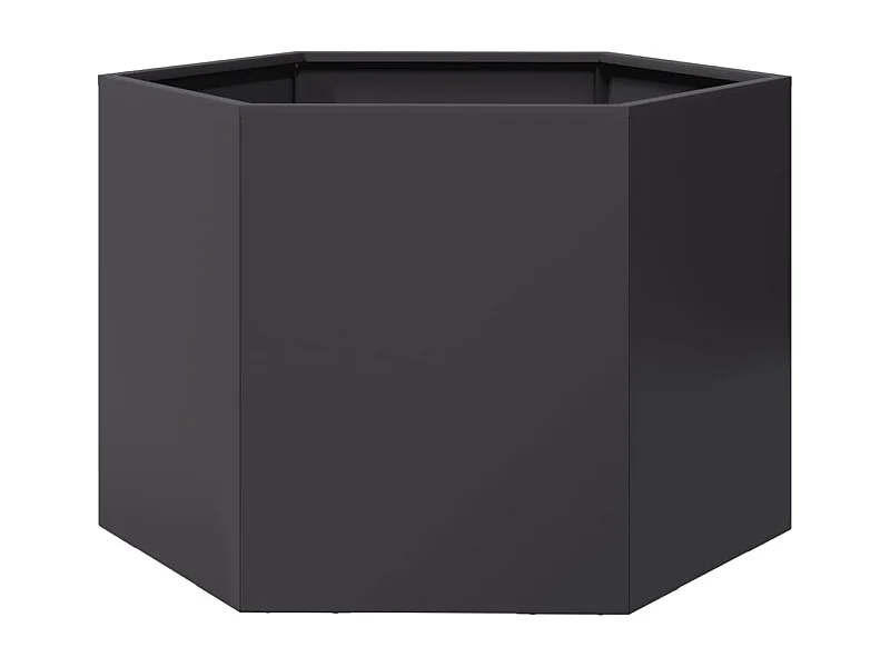 Bandeja para plantador canteiro elevado plantas flores terraço jardim hexágono 69 x 60 x 45 cm aço preto 02_0038650