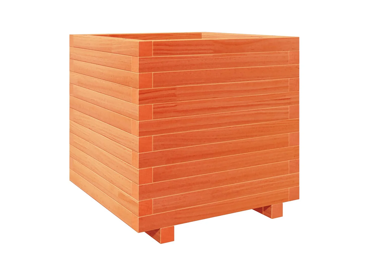 Macetero bancal elevado plantas flores terraza jardín cera 50 x 50 x 49,5 cm madera maciza de pino marrón 02_0038462