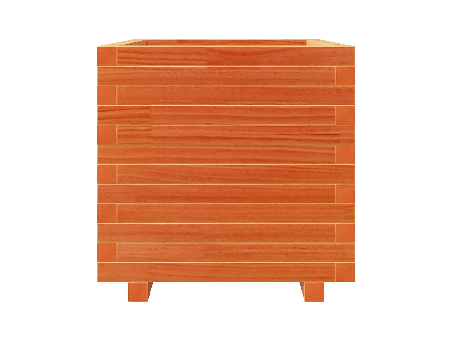 Macetero bancal elevado plantas flores terraza jardín cera 50 x 50 x 49,5 cm madera maciza de pino marrón 02_0038462