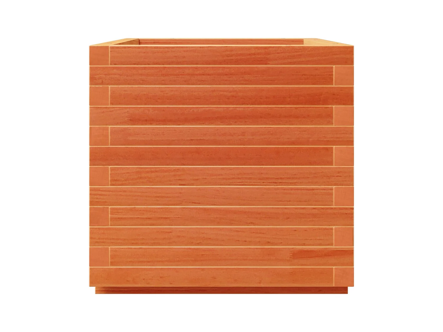 Macetero bancal elevado plantas flores terraza jardín cera 50 x 50 x 49,5 cm madera maciza de pino marrón 02_0038462