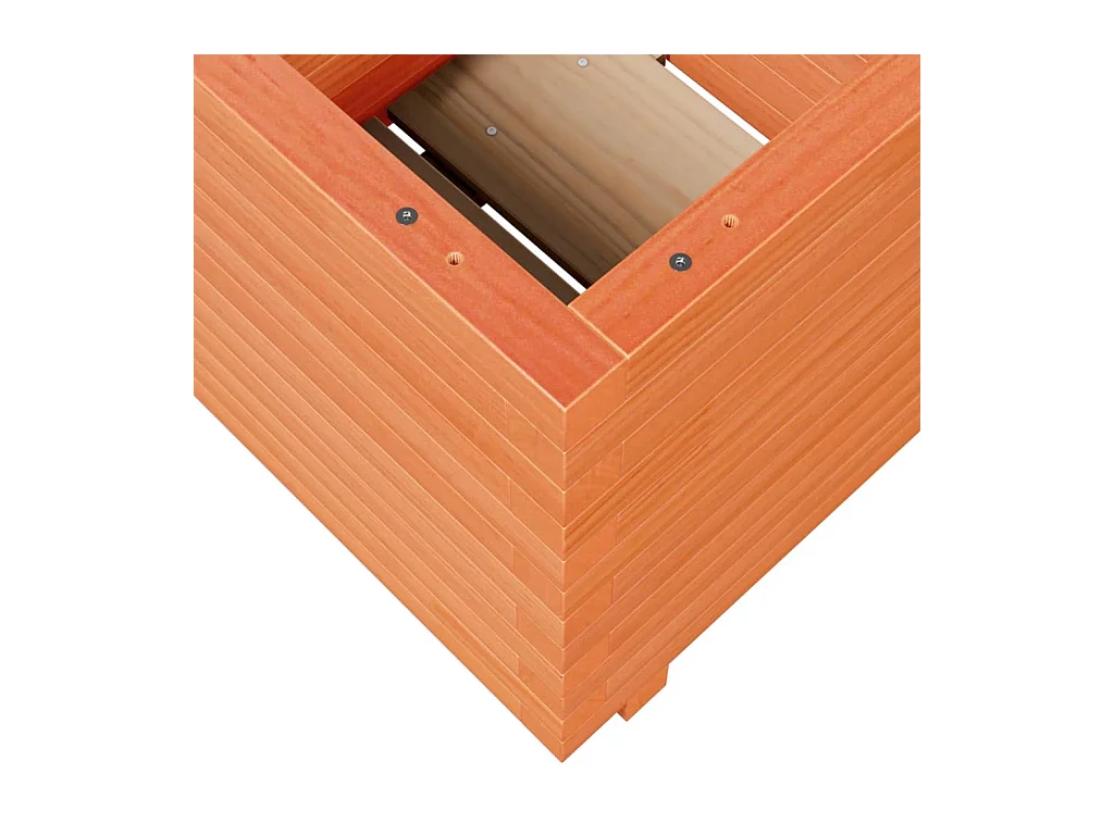 Macetero bancal elevado plantas flores terraza jardín cera 50 x 50 x 49,5 cm madera maciza de pino marrón 02_0038462