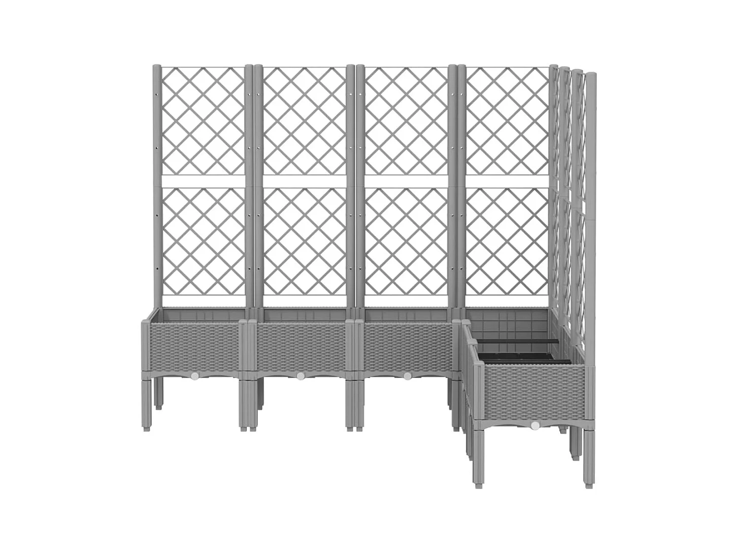 Jardinière bac lit surélevé grise 160 x 120 x 142 cm 02_0038347