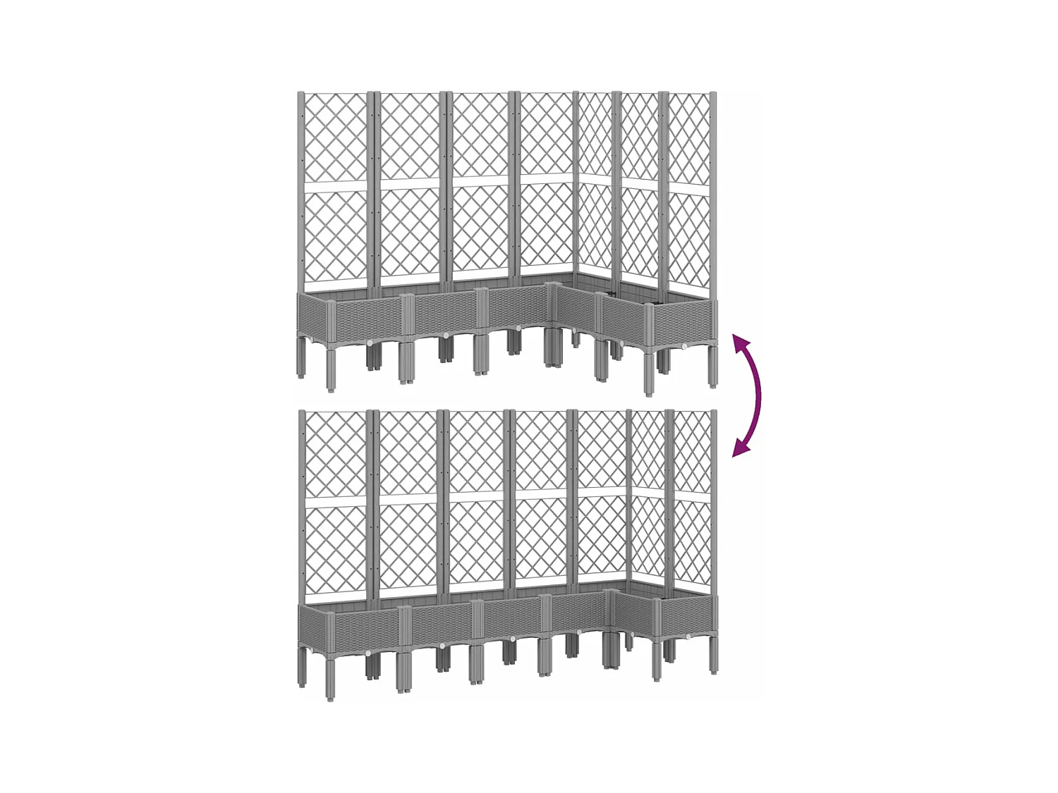 Jardinière bac lit surélevé grise 160 x 120 x 142 cm 02_0038347