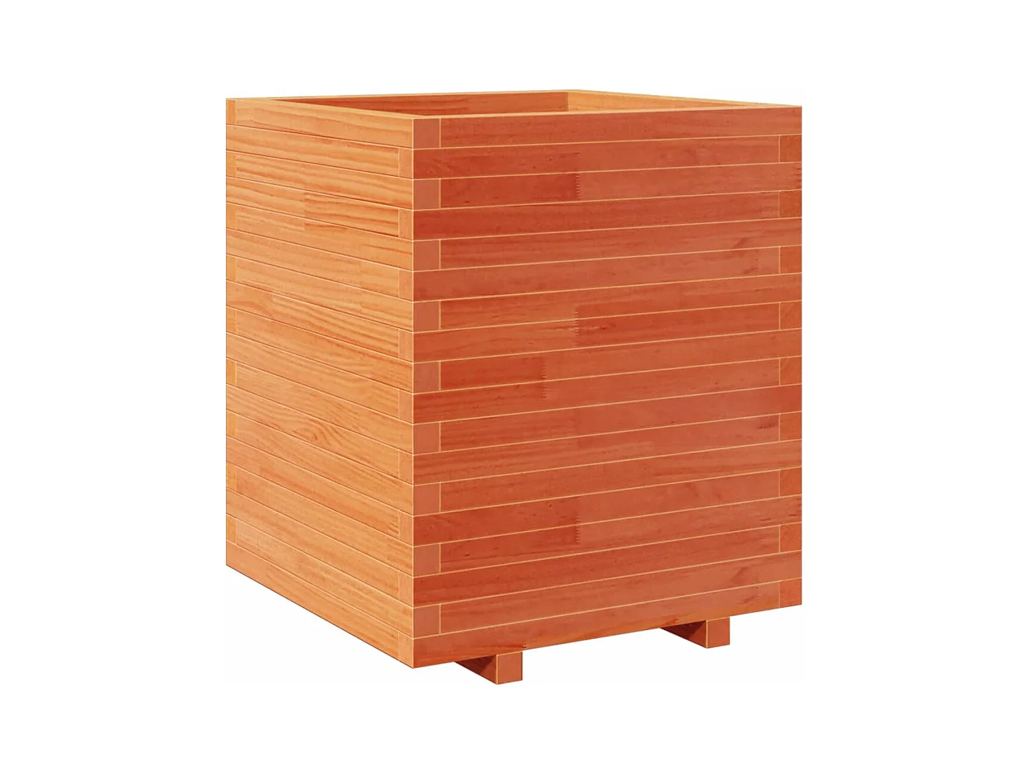 Bandeja para plantador, canteiro elevado, flores, terraço, jardim, cera 60 x 60 x 72,5 cm, madeira maciça de pinho marrom 02_0038478