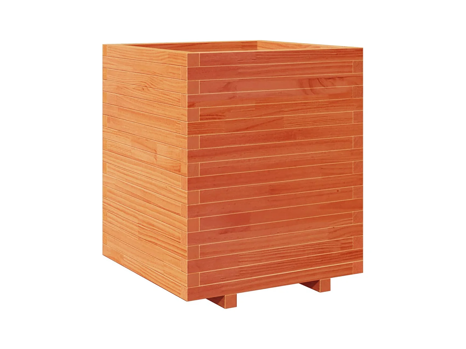 Bandeja para plantador, canteiro elevado, flores, terraço, jardim, cera 60 x 60 x 72,5 cm, madeira maciça de pinho marrom 02_0038478