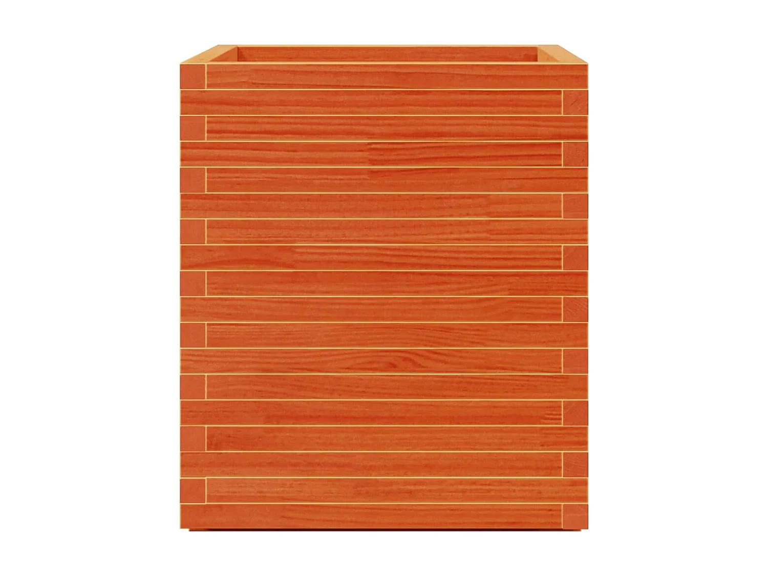 Bandeja para plantador, canteiro elevado, flores, terraço, jardim, cera 60 x 60 x 72,5 cm, madeira maciça de pinho marrom 02_0038478