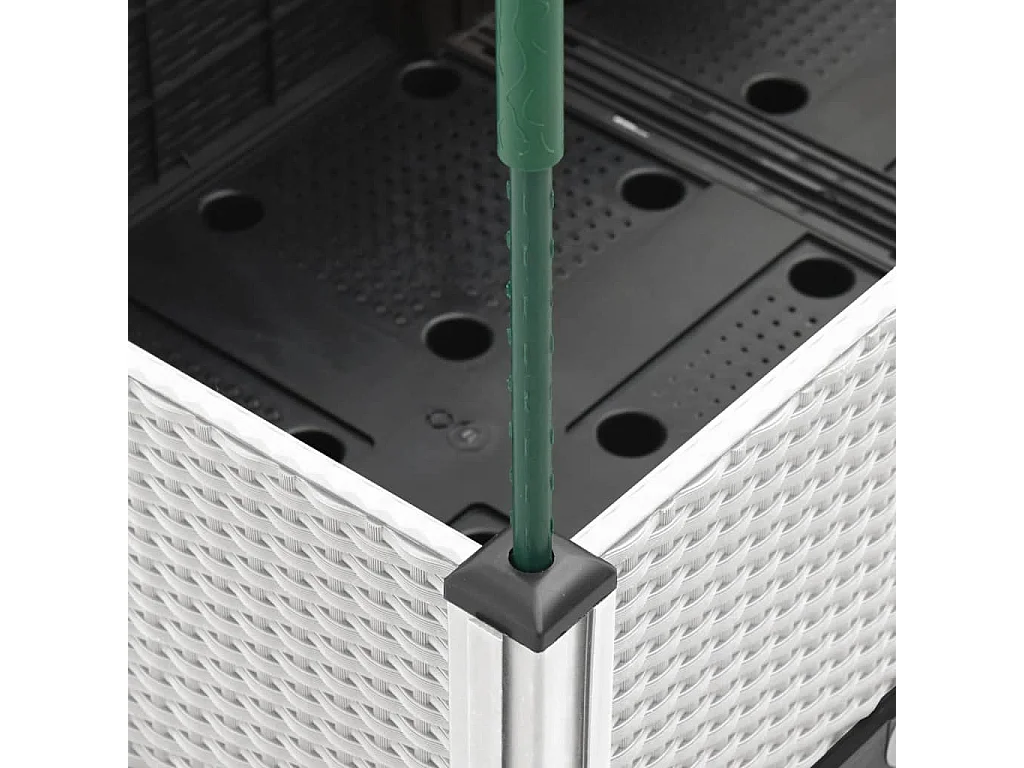 Fioriera aiuola rialzata vassoio piante fiori terrazza giardino con traliccio 80 x 40 x 142,5 cm PP bianco 02_0038313