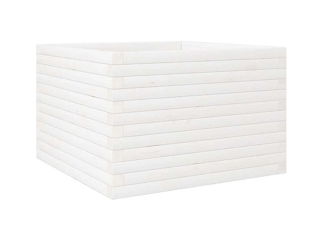 Jardinière bac lit surélevé bois blanche 70 x 70 x 46 cm 02_0037819