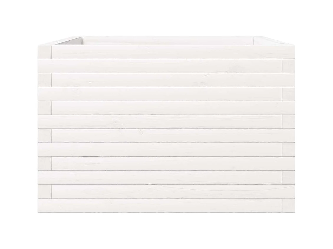 Jardinière bac lit surélevé bois blanche 70 x 70 x 46 cm 02_0037819