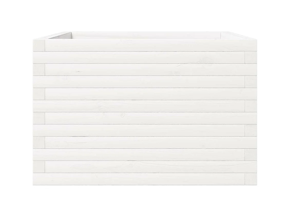 Jardinière bac lit surélevé bois blanche 70 x 70 x 46 cm 02_0037819