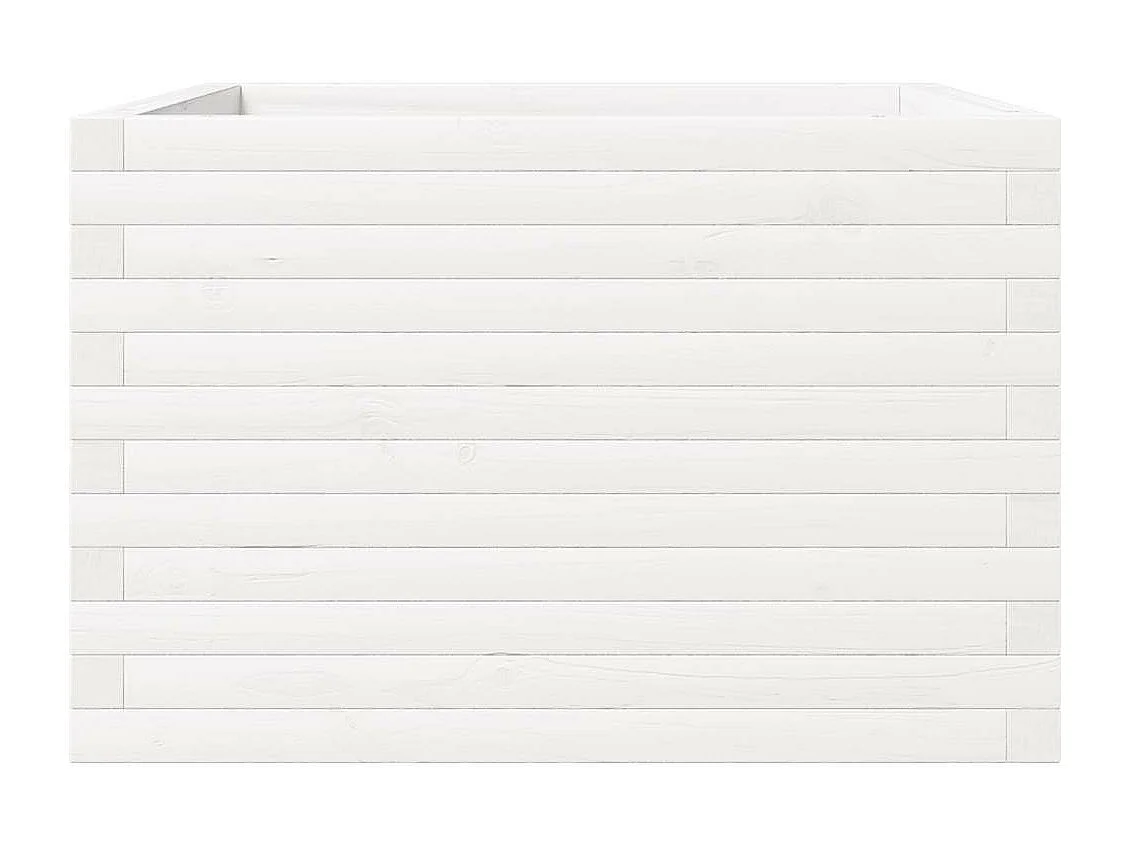 Macetero bancal elevado plantas flores terraza jardín 70 x 70 x 46 cm madera maciza de pino blanco 02_0037819