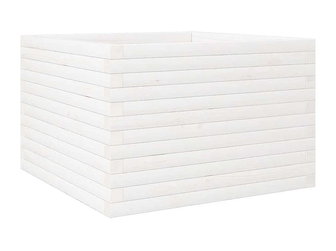 Fioriera rialzata per piante e fiori terrazza giardino 70 x 70 x 46 cm legno di pino massiccio bianco 02_0037819