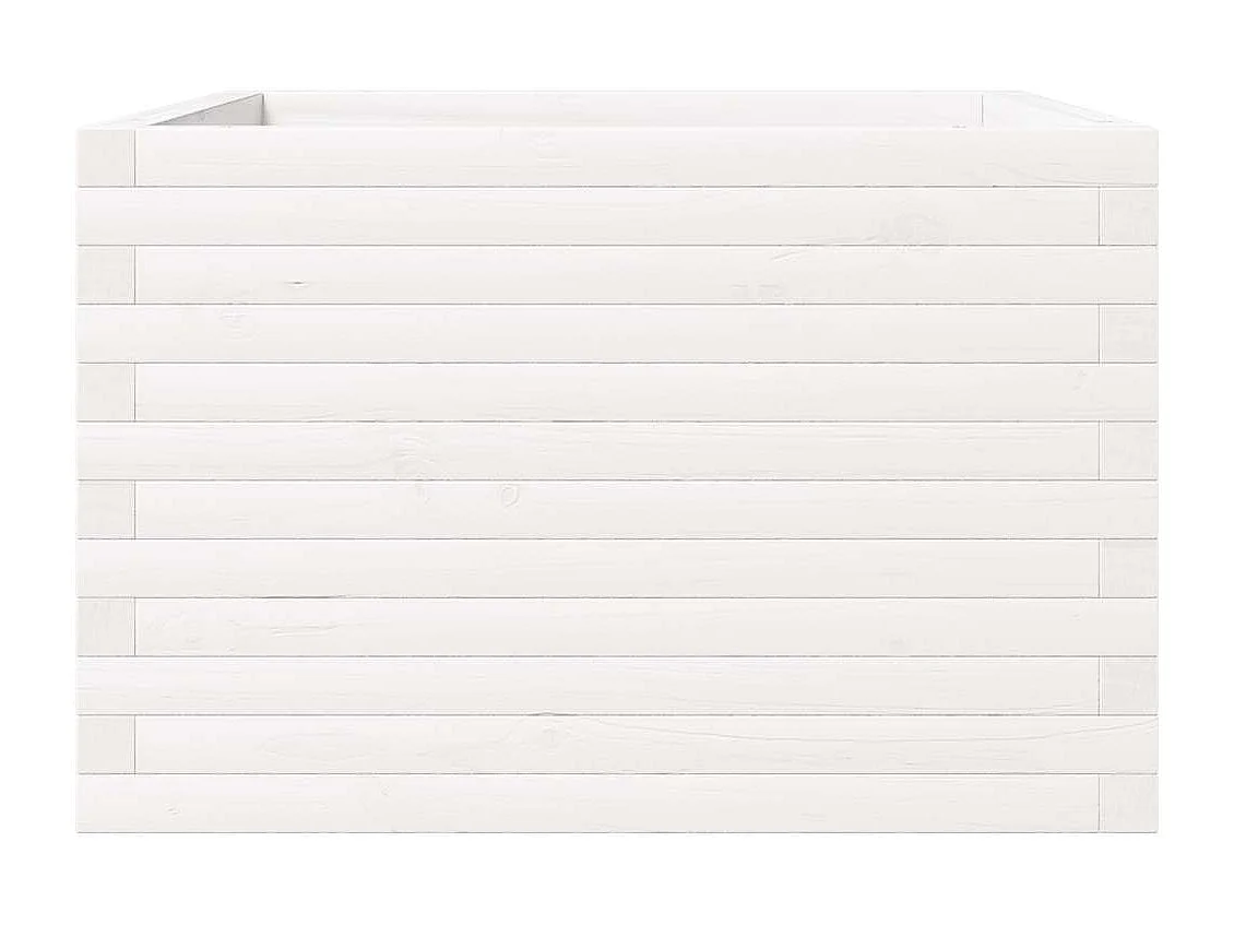 Fioriera rialzata per piante e fiori terrazza giardino 70 x 70 x 46 cm legno di pino massiccio bianco 02_0037819