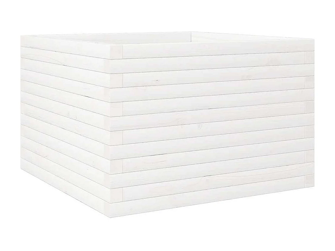 Fioriera rialzata per piante e fiori terrazza giardino 70 x 70 x 46 cm legno di pino massiccio bianco 02_0037819