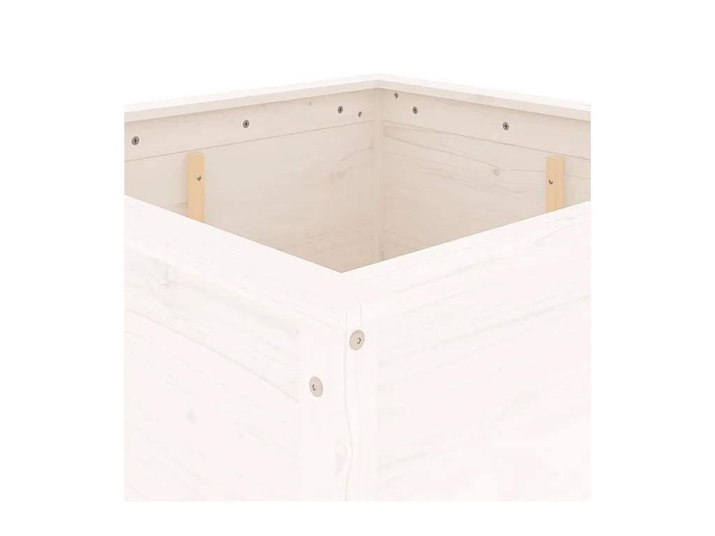 Jardinière bac lit surélevé bois blanche 82.5 x 82.5 x 78 cm 02_0037949