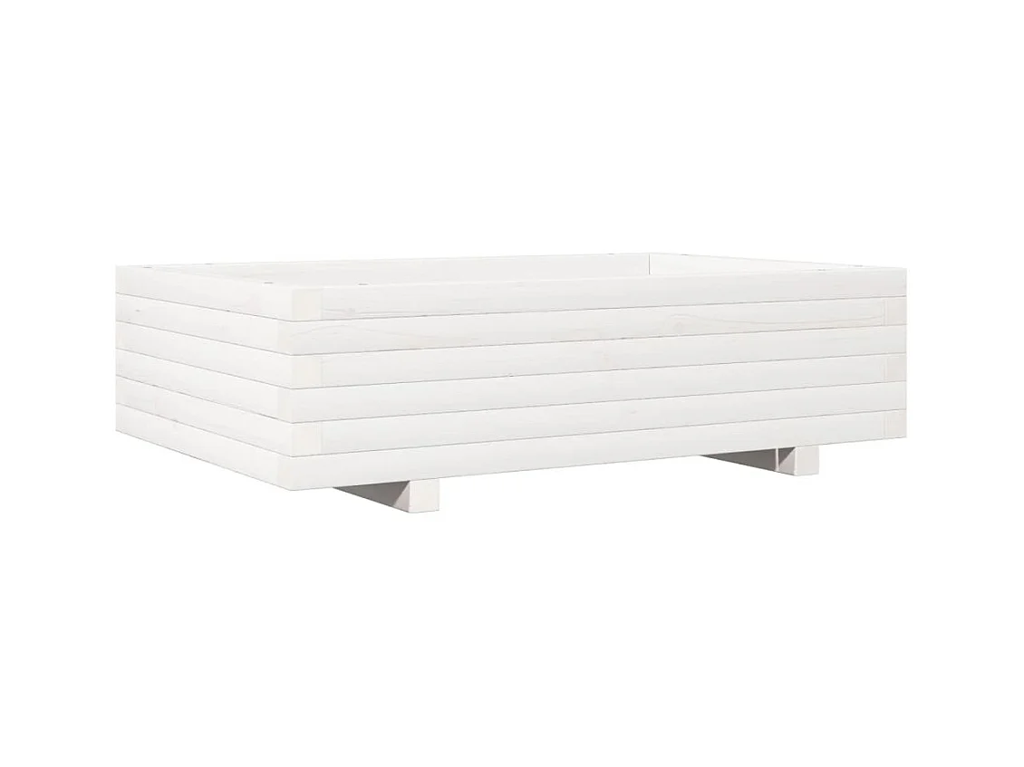 Jardinière bac lit surélevé bois blanche 90 x 60 x 45438 cm 02_0038013