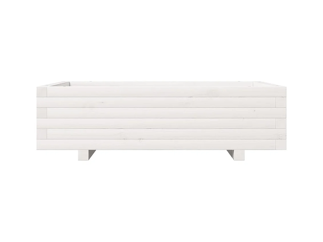 Jardinière bac lit surélevé bois blanche 90 x 60 x 45438 cm 02_0038013