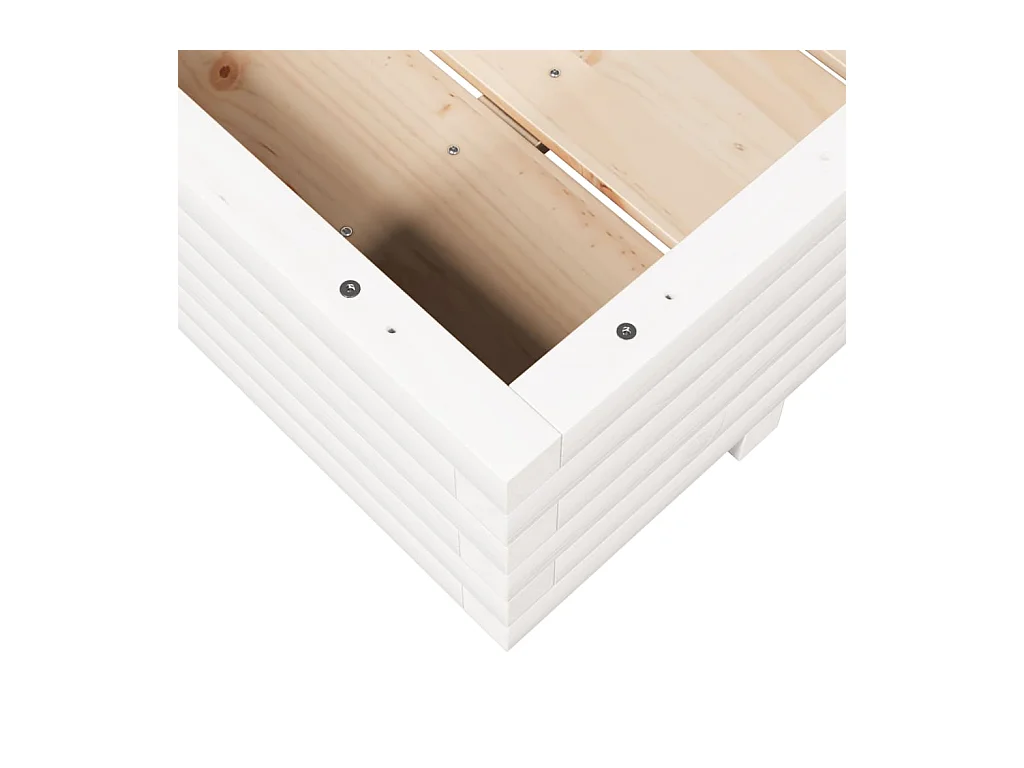 Jardinière bac lit surélevé bois blanche 90 x 60 x 45438 cm 02_0038013