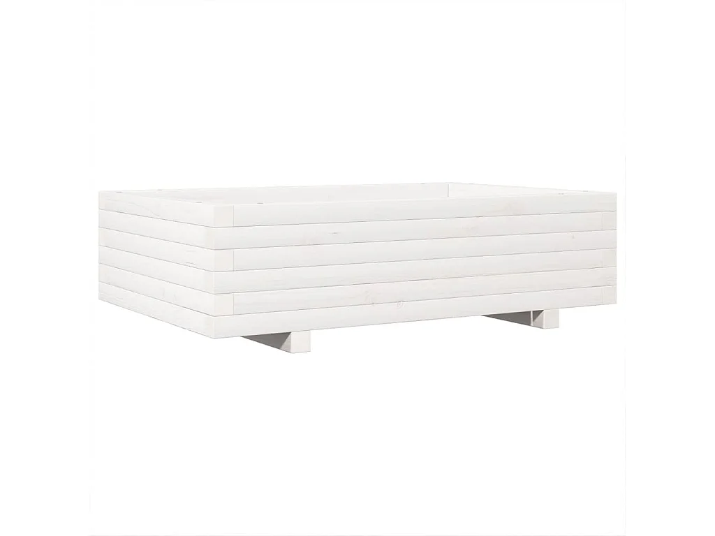 Jardinière bac lit surélevé bois blanche 90 x 60 x 45438 cm 02_0038013