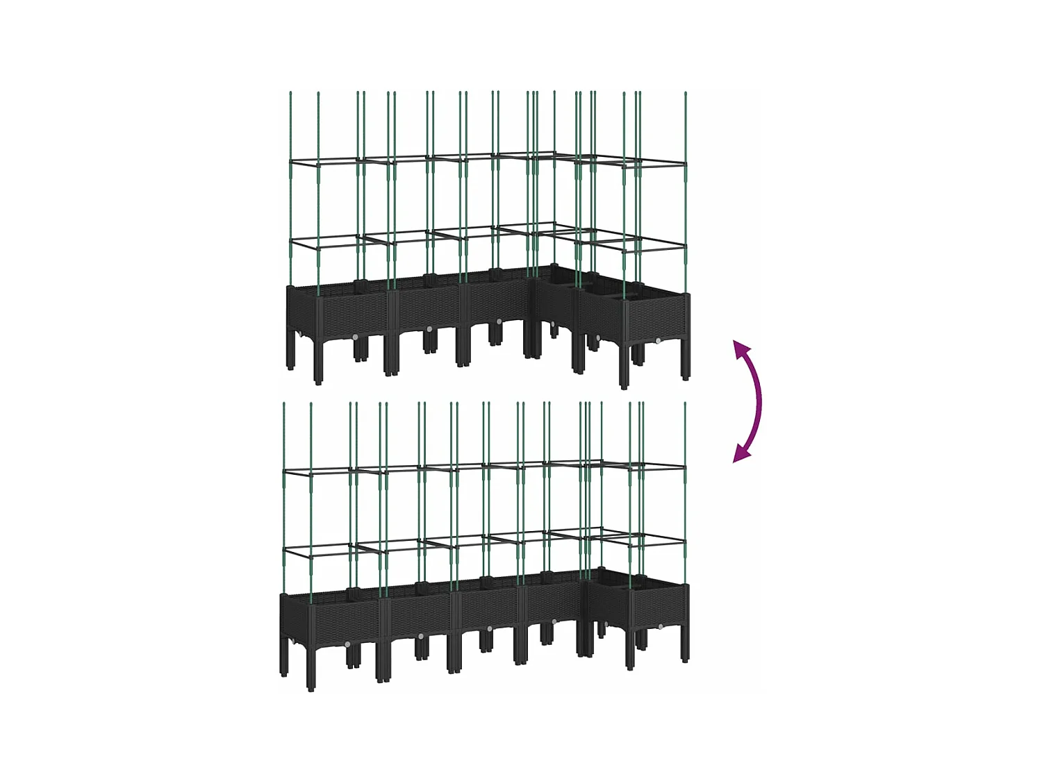 Jardinière bac lit surélevé noire 160 x 120 x 142 cm 02_0038257