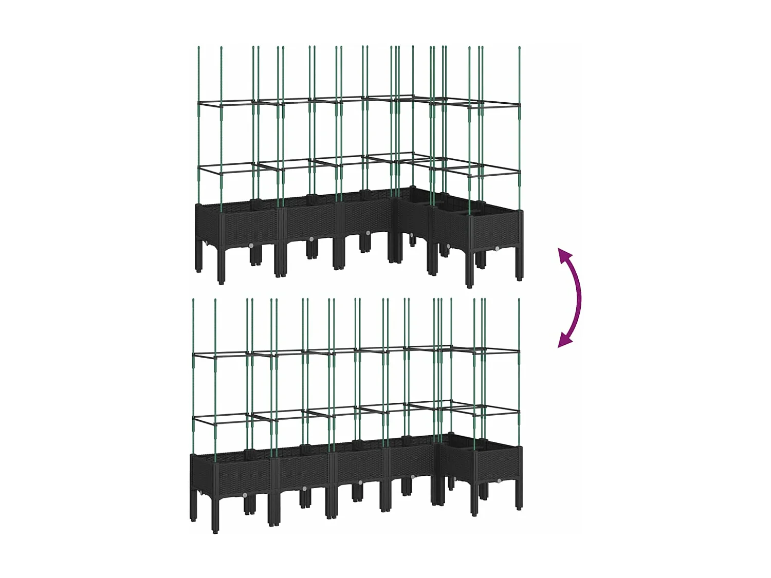 Jardinière bac lit surélevé noire 160 x 120 x 142 cm 02_0038257