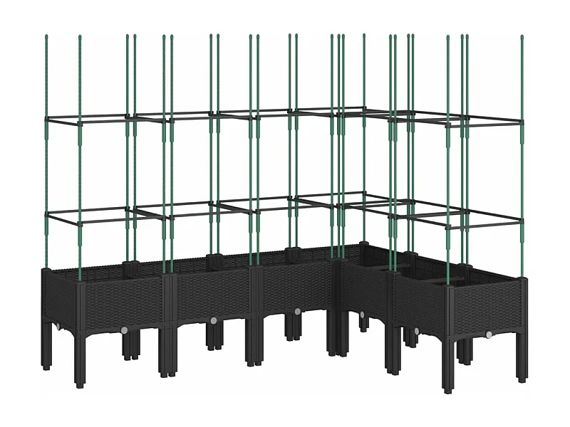 Jardinière bac lit surélevé noire 160 x 120 x 142 cm 02_0038257