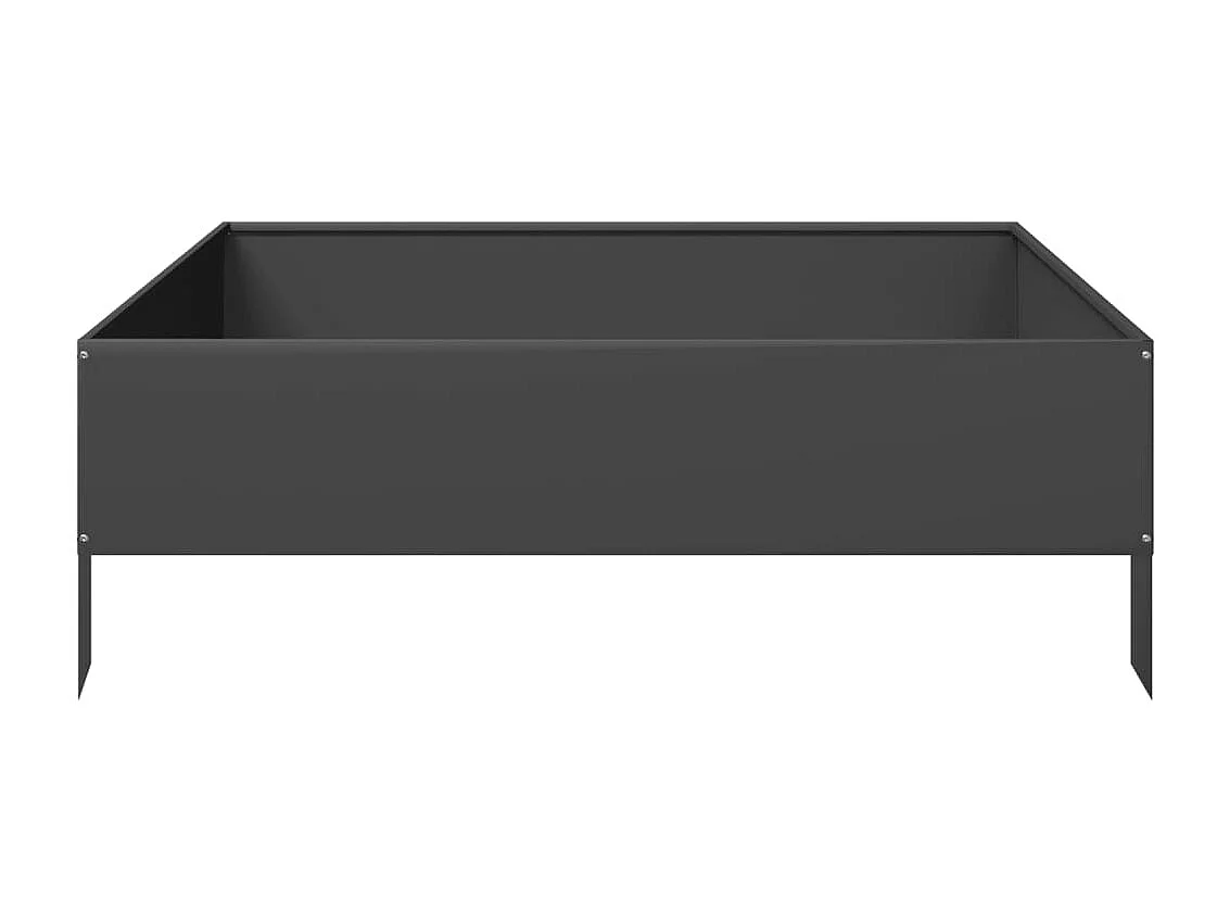 Macetero bancal elevado plantas flores terraza jardín jardín 100 x 100 x 33,5 cm acero negro 02_0039282
