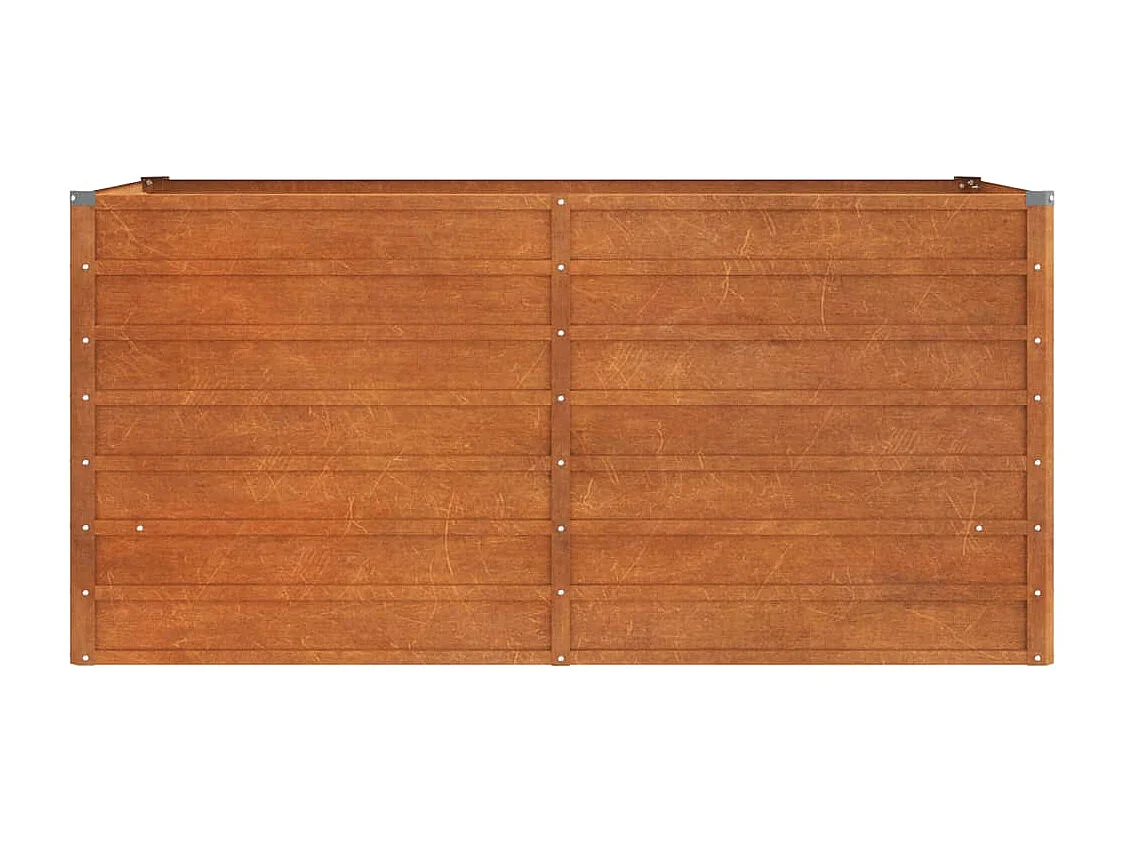 Macetero bancal elevado plantas flores terraza jardín oxidado 160 x 80 x 77 cm acero corten marrón 02_0039865