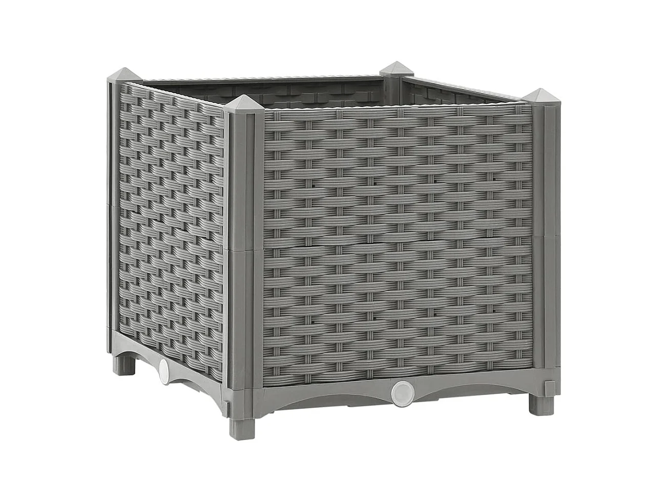 Macetero bancal elevado plantas flores terraza jardín 40 x 40 x 38 cm gris polipropileno 02_0039226