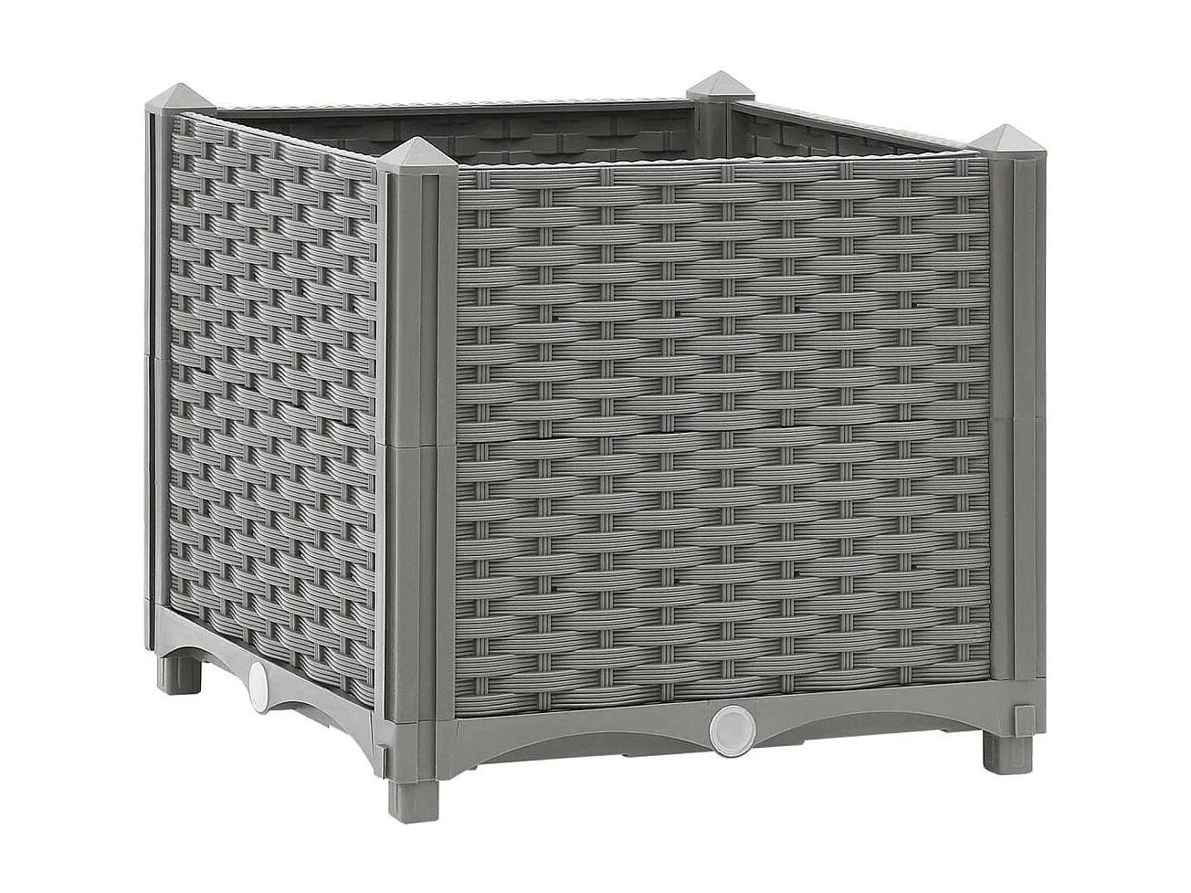 Vassoio per fioriera aiuola rialzata piante fiori terrazza giardino 40 x 40 x 38 cm polipropilene grigio 02_0039226