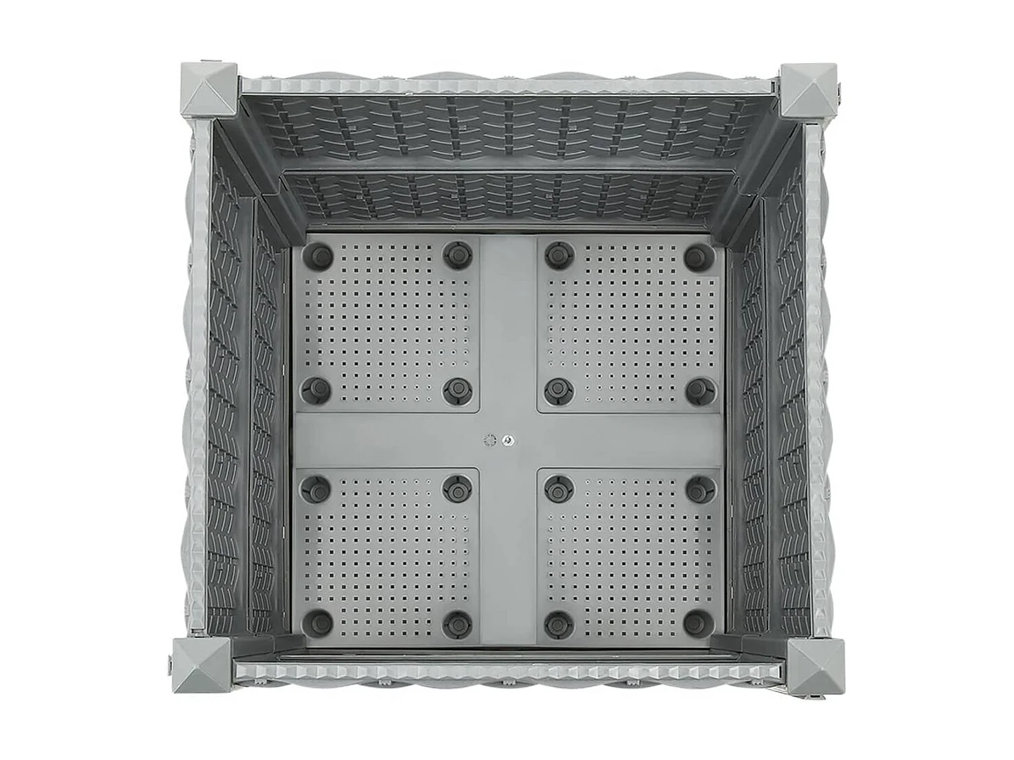 Vassoio per fioriera aiuola rialzata piante fiori terrazza giardino 40 x 40 x 38 cm polipropilene grigio 02_0039226