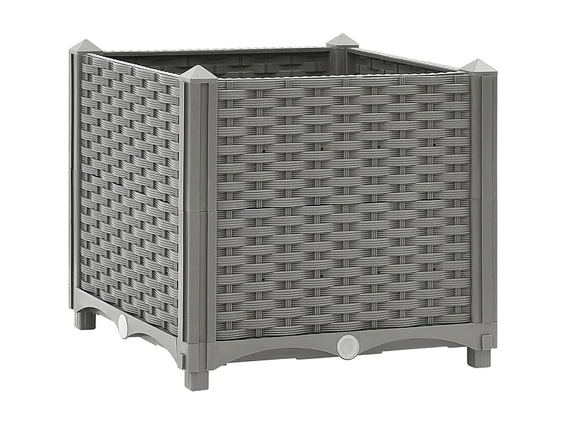 Macetero bancal elevado plantas flores terraza jardín 40 x 40 x 38 cm gris polipropileno 02_0039226