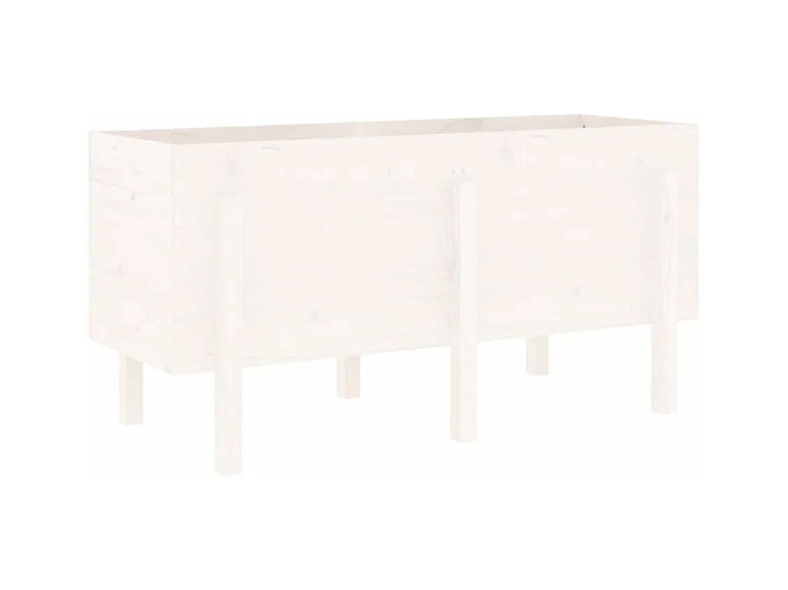 Jardinière bac lit surélevé bois blanche 121 x 50 x 57 cm 02_0039356