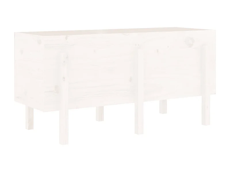 Macetero bancal elevado plantas flores terraza jardín jardín 121 x 50 x 57 cm madera maciza de pino blanco 02_0039356