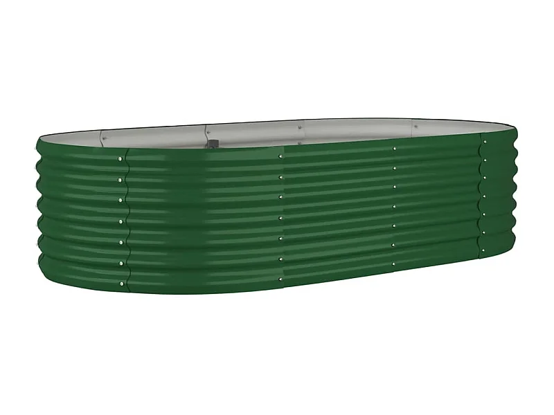 Vaso per fioriera aiuola rialzata piante fiori terrazza giardino giardino acciaio verniciato a polvere 152 x 80 x 36 cm verde 02_0039583
