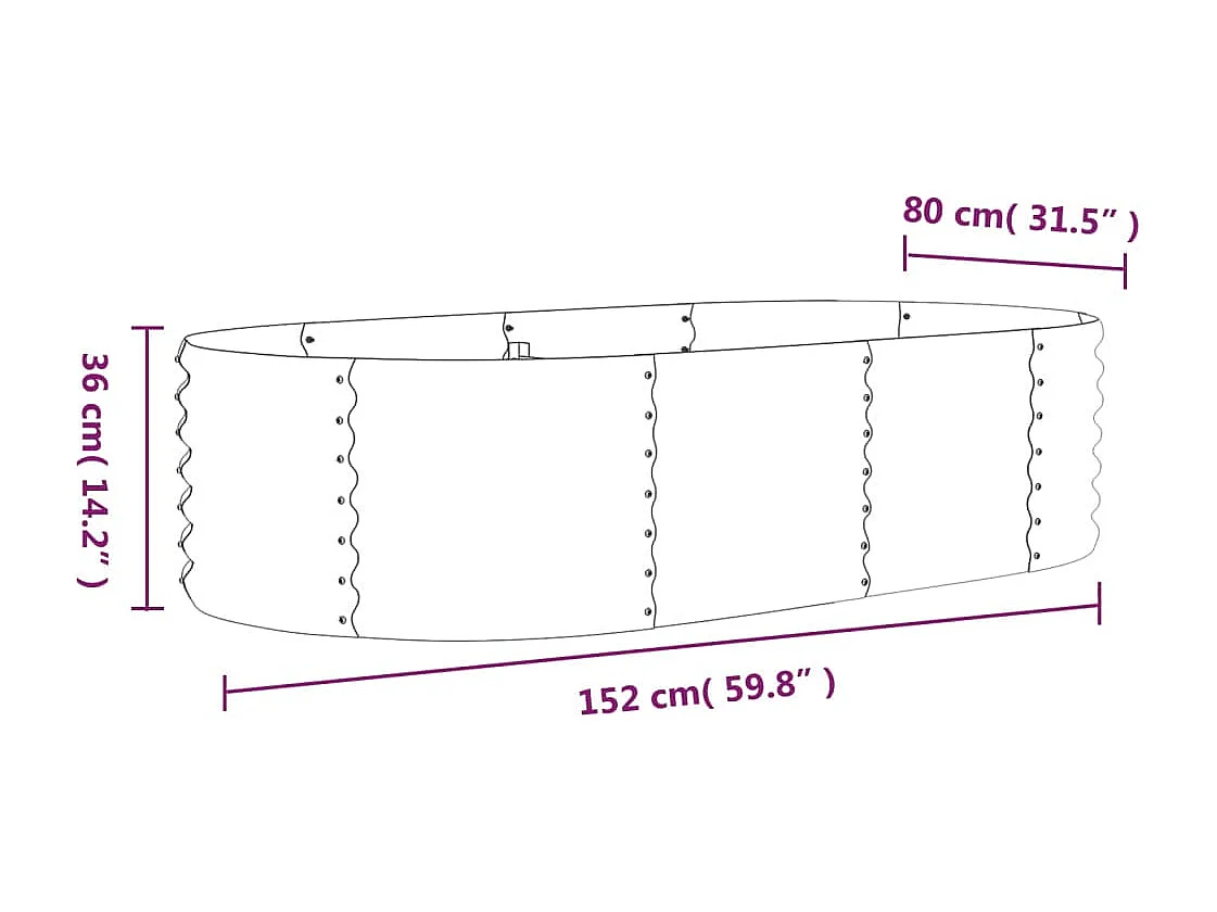Jardinière bac lit surélevé 152 x 80 x 36 cm 02_0039583