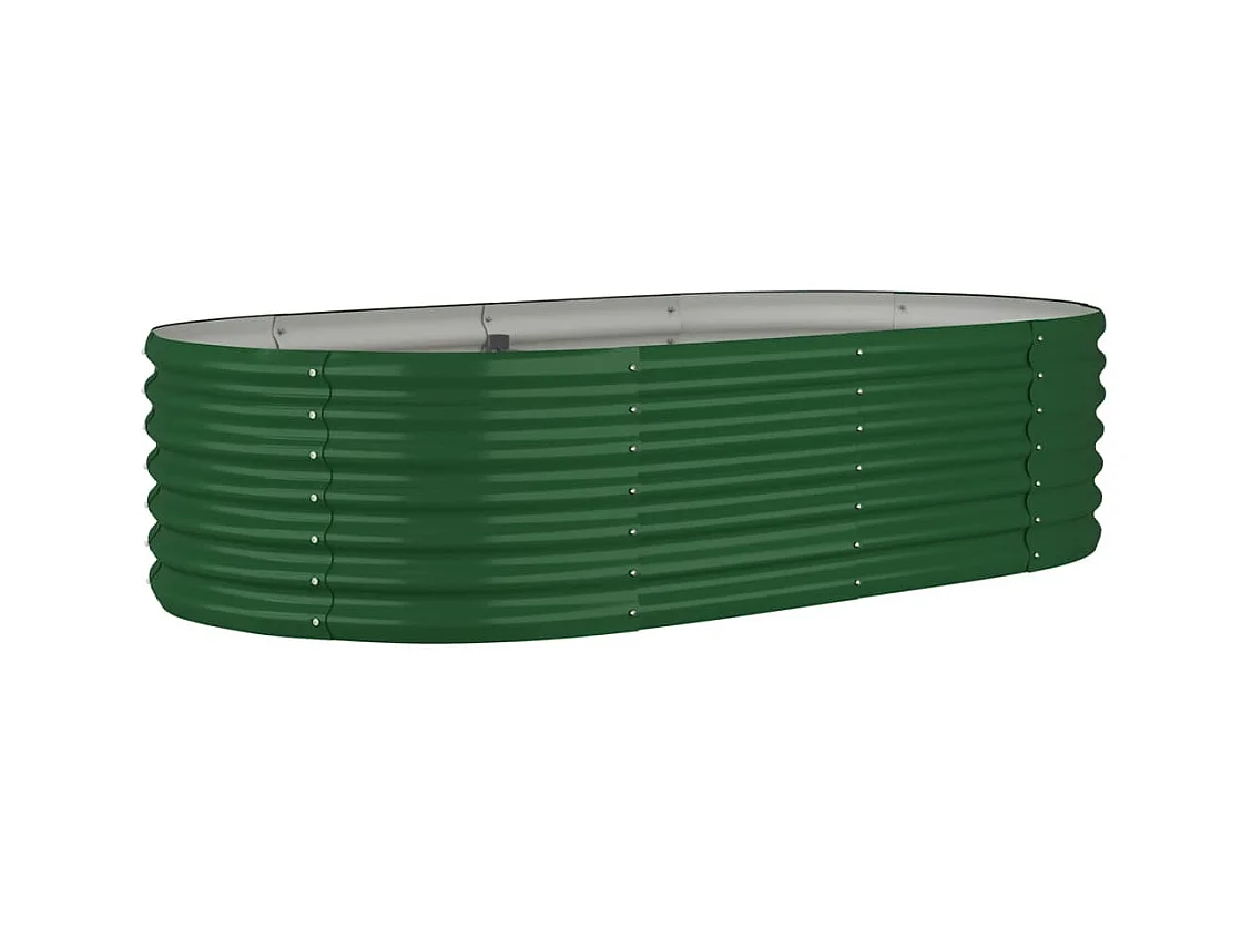 Vaso per fioriera aiuola rialzata piante fiori terrazza giardino giardino acciaio verniciato a polvere 152 x 80 x 36 cm verde 02_0039583