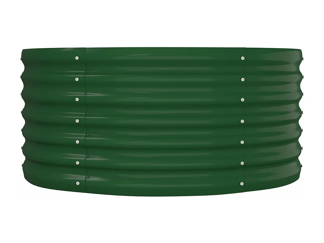 Macetero bancal elevado plantas flores terraza jardín jardín acero con recubrimiento en polvo 152 x 80 x 36 cm verde 02_0039583