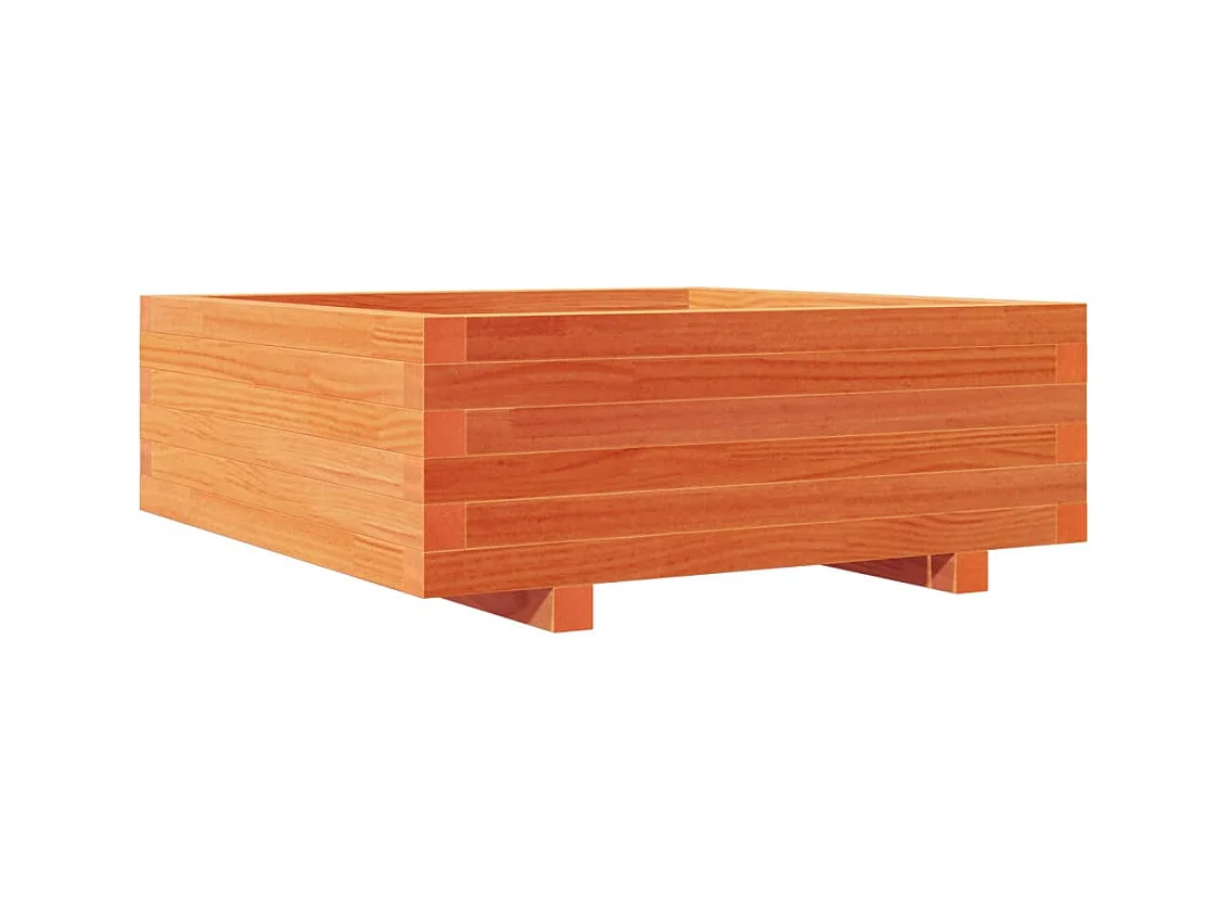 Vassoio per fioriera aiuola rialzata piante fiori terrazza giardino cera 70 x 70 x 26,5 cm legno di pino massiccio marrone 02_0038489
