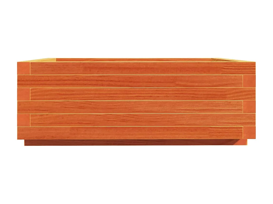 Macetero bancal elevado plantas flores terraza jardín cera 70 x 70 x 26,5 cm madera maciza de pino marrón 02_0038489